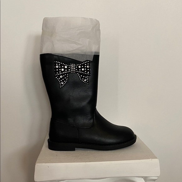 Jessica Simpson Black Kids Boots with Bow - Picture 1 of 5